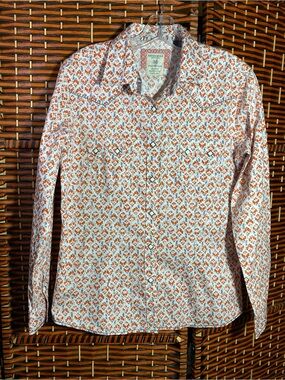 Panhandle Slim Women's Orange Floral Button-Down Shirt